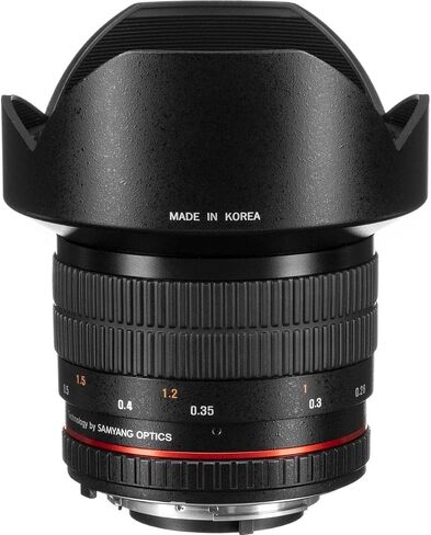 عدسات Rokinon Fe14M-Mft 14mm F2.8 عريضة للغاية للتثبيت بأربعة ثالث وعدسة ثابتة لكاميرا Olympus/Panasonic Micro 4/3 ، أسود in Saudi Arabia