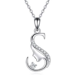 YAFEINI Initial Letter Pendant Necklace for Women Alphabet A-Z 925 Sterling Silver Jewelry Gifts in Kuwait