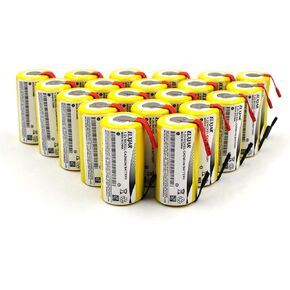 YUTSUJO (20 حزمة) بطارية Sub C 1.2V 2000mAh Ni-CD SC قابلة للشحن للأدوات الكهربائية (مع علامات التبويب)