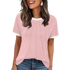 AUTOMET Womens Shirts Short Sleeve Tops Business Casual Tee Spring Summer Clothes Trendy Fashion Dressy Blouses Outfits 2025 in Kuwait