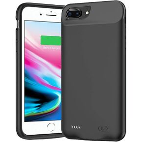 حافظة بطارية لهاتف iPhone 8/7/6s/6/SE 3/SE 2، حافظة شاحن بطارية محمولة مطورة بقدرة 10000 مللي أمبير في الساعة تدعم Carplay متوافقة مع iPhone SE 3/SE 2/8/7/6s/6 (4.7 بوصة) حافظة شحن خارجية (أسود)
