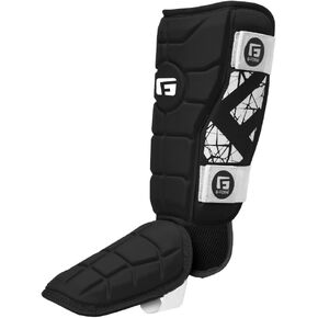 واقي ساق G-Form Elite Batter's - واقي ساق البيسبول مع أشرطة قابلة للتعديل - LH Hitter، أسود، للبالغين