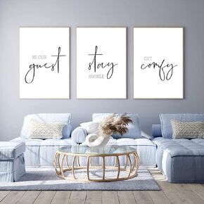 Pennclys Get Cozy Wall Decor Stay Awhile Sign Canvas جدار الفن المريح ديكور جدار الغرفة الحديثة الحد الأدنى جدار الفن لغرفة المعيشة ديكور غرفة الضيوف، فوق السرير جدار الفن 16 × 24 بوصة (مجموعة من 2) غير مؤطرة