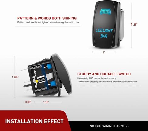 Nilight - NI07B-120W 22 بوصة 120 واط LED شريط إضاءة فيضان بقعة كومبو أضواء القيادة مصباح الضباب على الطرق الوعرة أضواء LED لسيارات الدفع الرباعي ATV Truck 4x4 Boat، ضمان لمدة عامين in Saudi Arabia