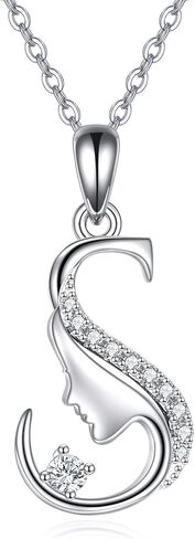 YAFEINI Initial Letter Pendant Necklace for Women Alphabet A-Z 925 Sterling Silver Jewelry Gifts in Kuwait