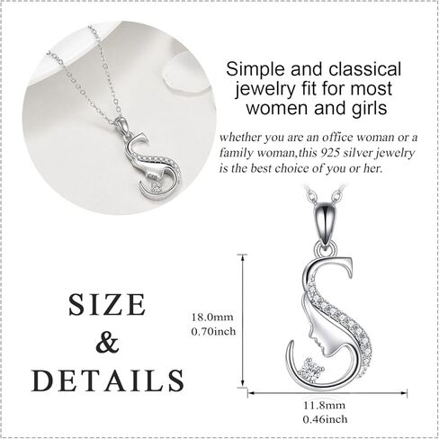 YAFEINI Initial Letter Pendant Necklace for Women Alphabet A-Z 925 Sterling Silver Jewelry Gifts in Kuwait