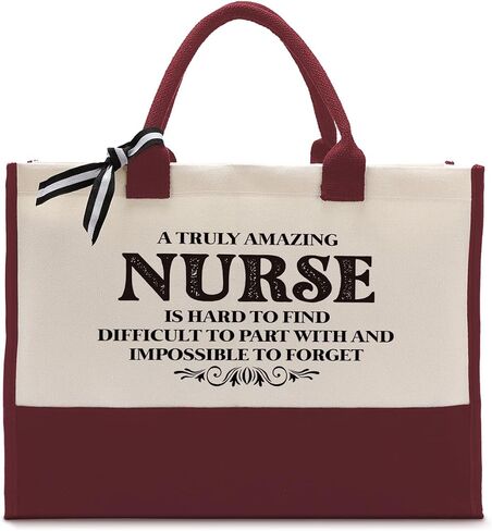 Cotton Canvas Tote Bag for Women, Canvas Tote Bag for Gifting, Tote Bag Gift for Nurse, Nurse Present Bag, Beach Canvas Tote, Thank You Gift for Nurse, A Truly Amazing Nurse is Hard To Find in Saudi Arabia