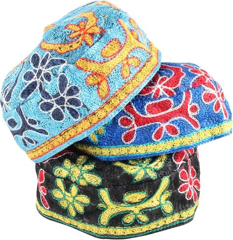 Black Freak Kippah Hand Made Large 9.5" (24 cm) Full Head Coverage in Kuwait