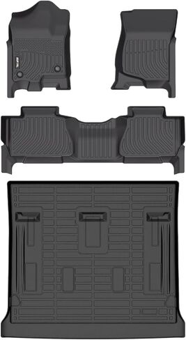AIPOIL® Floor Mats & Cargo Liner & Seatback Cargo Set for 2025 2024-2021 Chevrolet Chevy Tahoe & GMC Yukon (8 Seater) (Not fit XL) All Weather Protection TPE Car Full Set Car Mats Accessories -Black in Kuwait