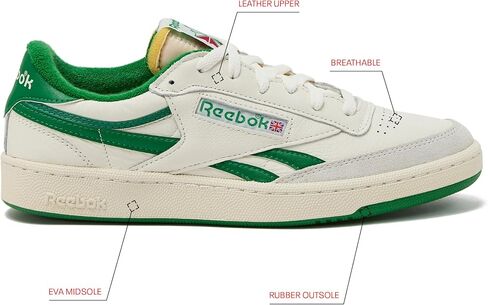 Reebok Men's Club C Revenge Vintage Sneaker, Black/White/Gum, 7.5 in Kuwait
