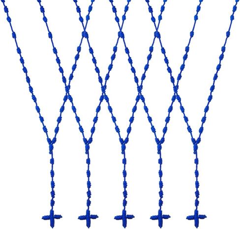 DICOSMETIC 10 قطع 10 ألوان معقودة مسبحة خفيفة الوزن متقاطعة سلسلة طويلة 74 سم / 29.13 بوصة حبل معقود مع سوار من النايلون المتقاطع للرجال أو النساء in Saudi Arabia