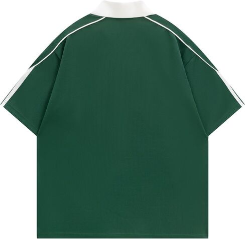 تيشيرت بولو Aelfric Eden Vintage Patchwork Polo بأكمام قصيرة وأزرار سفلية كبيرة الحجم in Kuwait