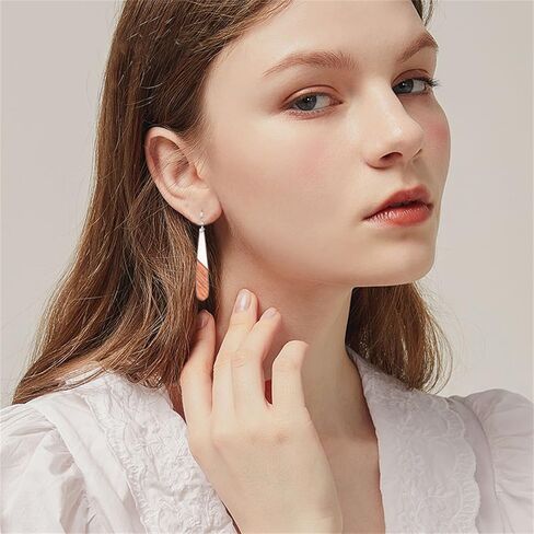 ONLYJUMP Natural Wood Resin Bar Dangle Earrings for Women Boho Earrings Statement Earrings Geometric Bar Wooden Earrings in Kuwait
