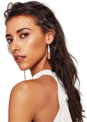 ONLYJUMP Natural Wood Resin Bar Dangle Earrings for Women Boho Earrings Statement Earrings Geometric Bar Wooden Earrings in Kuwait