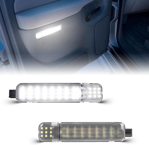 LED Interior Door Panel Light Compatible with 1997-2007 Chevy GMC C/K Series 1500 2500 3500 Pickup, Side Door Lights Courtesy Warning Lights, Smoked lens White Red in Kuwait
