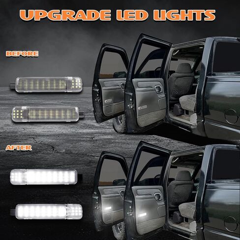 LED Interior Door Panel Light Compatible with 1997-2007 Chevy GMC C/K Series 1500 2500 3500 Pickup, Side Door Lights Courtesy Warning Lights, Smoked lens White Red in Kuwait