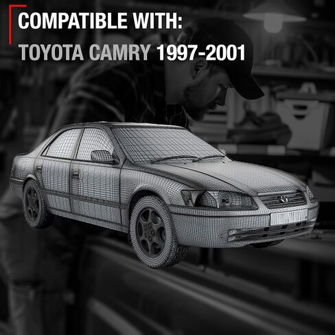 TRUBUILT1 AUTOMOTIVE استبدال مقبض باب السائق الخلفي الخارجي - متوافق مع تويوتا كامري 1997-2001 - أسود أملس، بلاستيك - OEM 6924033030 in Kuwait