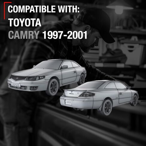 TRUBUILT1 AUTOMOTIVE استبدال مقبض باب السائق الخلفي الخارجي - متوافق مع تويوتا كامري 1997-2001 - أسود أملس، بلاستيك - OEM 6924033030 in Kuwait