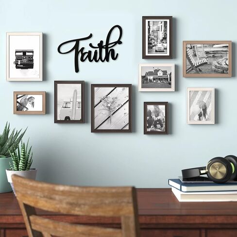 Thankful 3D Wood Art Word Script Cutout Sign (12x4.5 inches), Matt Black Wall Decor in Saudi Arabia