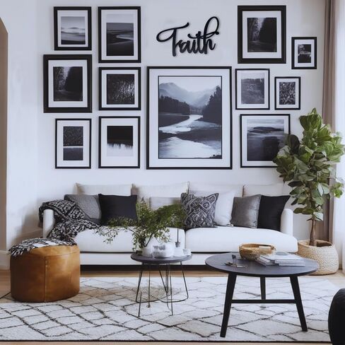 Thankful 3D Wood Art Word Script Cutout Sign (12x4.5 inches), Matt Black Wall Decor in Saudi Arabia