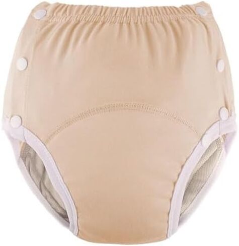 Cotton Incontinence Pants for Adults: Washable, Breathable, Adjustable Leak-Proof Underwear for Elderly (Yellow, XL) in Saudi Arabia
