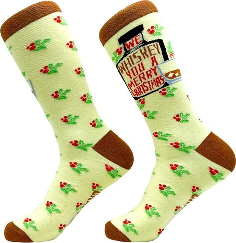 Mens Deez Nuts Socks Funny Christmas Nutcracker Sarcastic Graphic Sock Gag Gift Joke Crazy Witty Footwear in Saudi Arabia