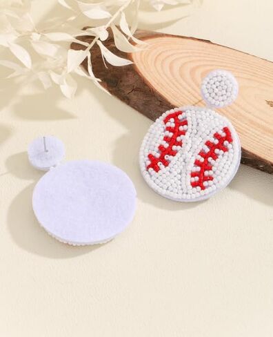 Beaded Baseball Earrings Sports Earrings Basketball Drop Dangle Earrings Holiday Party Game Jewelry Gifts in Saudi Arabia
