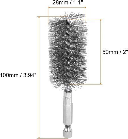 HARFINGTON 5Pcs 304 Stainless Steel Bore Brush 10mm Dia 4" Long Cleaning Twisted Wire Brush with Handle 1/4" Hex Shank for Tubes, Ports, Bearings in Saudi Arabia