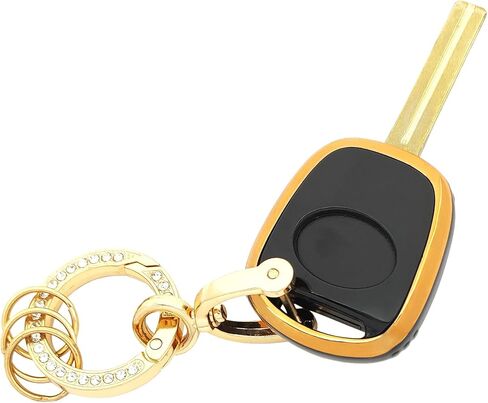 غطاء مفتاح فوب لكزس مع سلسلة مفاتيح السيارة حامي القضية متوافق مع لكزس ES GS GX هو LS LX RX SC GX470 LX470 ES300 ES330 IS300 IS330 ls430 GS330 GS300 RX300 RX330 RX350 RX400h (أبيض) in Kuwait
