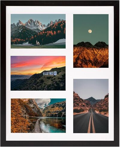 3 Picture Frame Black Display 5x7 Triple Mat 8x16 Collage Photo Frames for Wall Decor in Saudi Arabia