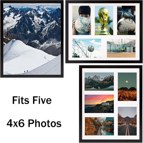 3 Picture Frame Black Display 5x7 Triple Mat 8x16 Collage Photo Frames for Wall Decor in Saudi Arabia