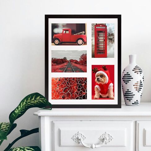3 Picture Frame Black Display 5x7 Triple Mat 8x16 Collage Photo Frames for Wall Decor in Saudi Arabia