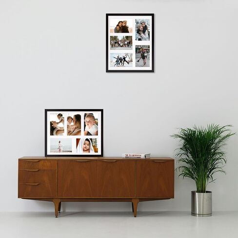 3 Picture Frame Black Display 5x7 Triple Mat 8x16 Collage Photo Frames for Wall Decor in Saudi Arabia