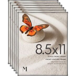 Mantello Clear Acrylic Frame - 5x7 Acrylic Picture Frame - Modern, Minimalist Front-Loading Photo Frame - Wall Mount or Desktop Stand - for Home, Office, or Business Display, 6 Pack in Kuwait