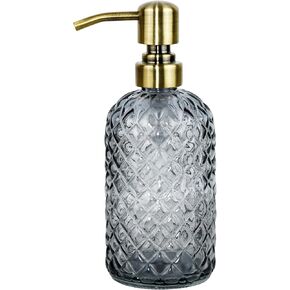 موزع صابون زجاجي سعة 16 أونصة مع مضخة ذهبية، موزع صابون سائل قابل لإعادة الملء للمطبخ والحمام (أزرق) in Kuwait