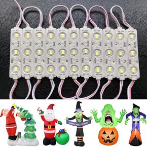 وحدة LED Erudite، وحدة الضوء الأبيض LED 100 قطعة 6000k 150LM لكل وحدة LED IP65 ضوء بديل مقاوم للماء للعلامات الإعلانية نافذة واجهة المتجر مع شريط لاصق (أبيض)