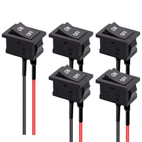 TWTADE 10 قطعة مفتاح الروك تشغيل/إيقاف 2Pin الإغلاق مربع تبديل SPST التبديل المفاجئة مع الأسلاك KCD1-X-F