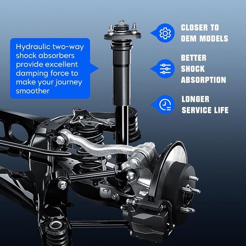 Front Complete Coil Spring Strut Shock Absorber Fit for Toyota Tacoma 4WD 1995-2004, Pair of Hydraulic Spring Strut Shock Absorber Replace for 171352L, 171352R in Kuwait