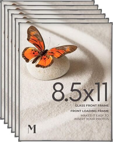 Mantello Clear Acrylic Frame - 5x7 Acrylic Picture Frame - Modern, Minimalist Front-Loading Photo Frame - Wall Mount or Desktop Stand - for Home, Office, or Business Display, 6 Pack in Kuwait