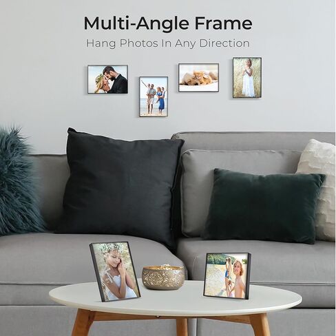 Mantello Clear Acrylic Frame - 5x7 Acrylic Picture Frame - Modern, Minimalist Front-Loading Photo Frame - Wall Mount or Desktop Stand - for Home, Office, or Business Display, 6 Pack in Kuwait