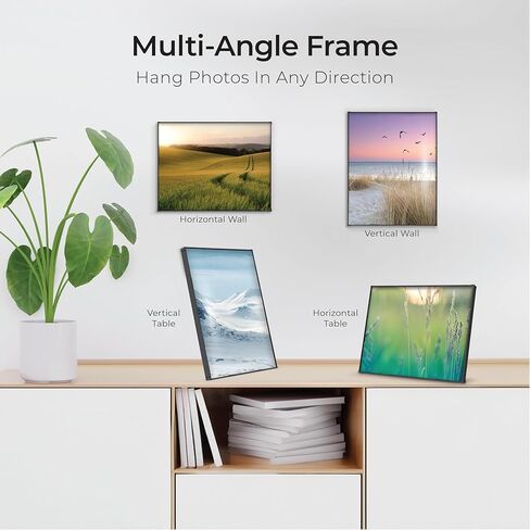 Mantello Clear Acrylic Frame - 5x7 Acrylic Picture Frame - Modern, Minimalist Front-Loading Photo Frame - Wall Mount or Desktop Stand - for Home, Office, or Business Display, 6 Pack in Kuwait