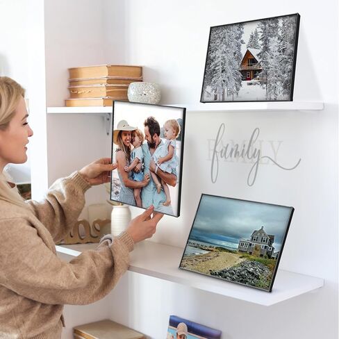 Mantello Clear Acrylic Frame - 5x7 Acrylic Picture Frame - Modern, Minimalist Front-Loading Photo Frame - Wall Mount or Desktop Stand - for Home, Office, or Business Display, 6 Pack in Kuwait