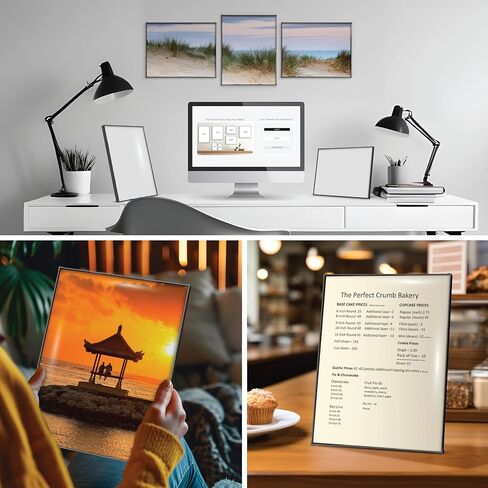 Mantello Clear Acrylic Frame - 5x7 Acrylic Picture Frame - Modern, Minimalist Front-Loading Photo Frame - Wall Mount or Desktop Stand - for Home, Office, or Business Display, 6 Pack in Kuwait