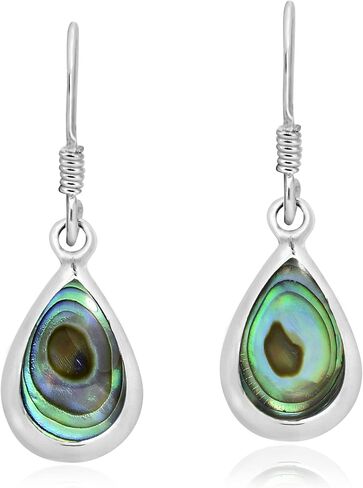 Simple Elegance Teardrop White Mother of Pearl .925 Sterling Silver Dangle Earrings in Saudi Arabia