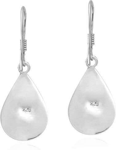 Simple Elegance Teardrop White Mother of Pearl .925 Sterling Silver Dangle Earrings in Saudi Arabia