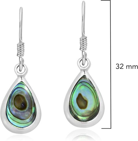 Simple Elegance Teardrop White Mother of Pearl .925 Sterling Silver Dangle Earrings in Saudi Arabia