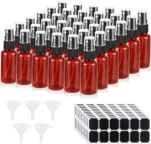 60 Pcs 2 oz Amber Spray Bottles with Sticker and Funnel, Anti-UV Empty Fine Mist Mini Plastic Spray Bottles, Refillable Small Spray Bottle for Essential Oils and Various Liquids in Kuwait