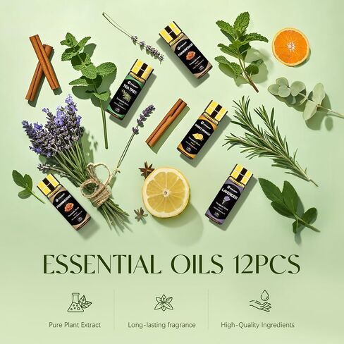 Essential Oils Set - 16x5ml Essential Oil for Diffusers for Home, Humidifier, Aromatherapy, Massage, Soap, Candle Making (0.17oz) in Saudi Arabia