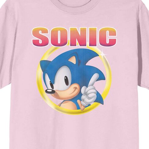 Sonic The Hedgehog Classic Character and Title Men's Navy Blue Graphic Tee in Kuwait