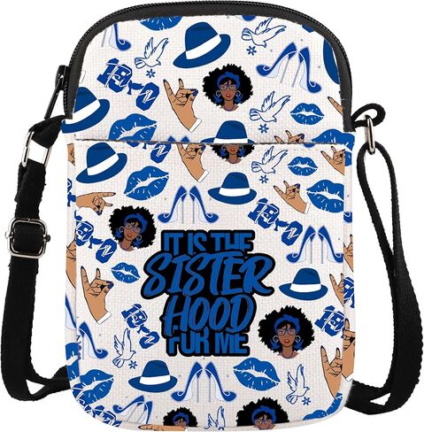 WCGXKO Sorority Gift 1920 Finer Woman Royal Blue & White Zipper Pouch Makeup Bag (FOR ME 1920 1) in Kuwait